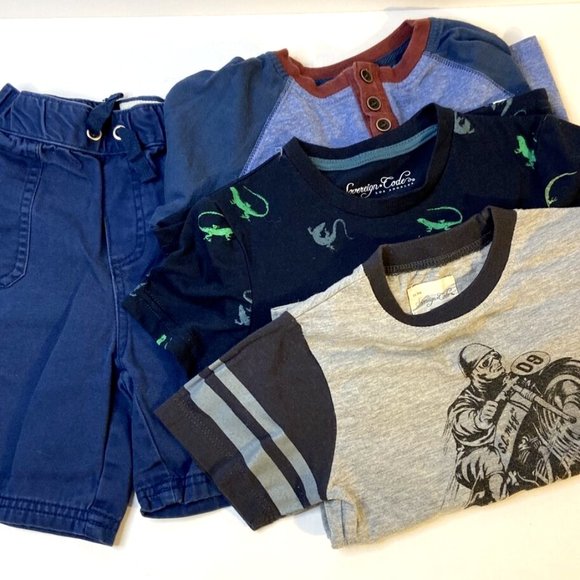 Sovereign Code 3T/4T Boys 4 Piece Cargo Short Long & Short Sleeve Tee Set - Picture 11 of 12